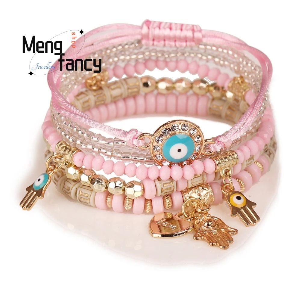 

High - Grade Handcrafted Beaded Bracelet, Fashionable Eye Bracelet, Elegant Multi - Layered Exquisite Bracelet Fashion Jewelry