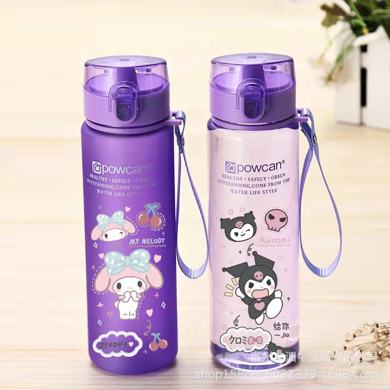 Cangkir air Sanrio Hello Kitty 560Ml Kuromi Melody Cinnamoroll Pochacco portabel botol air plastik cangkir minum hadiah siswa