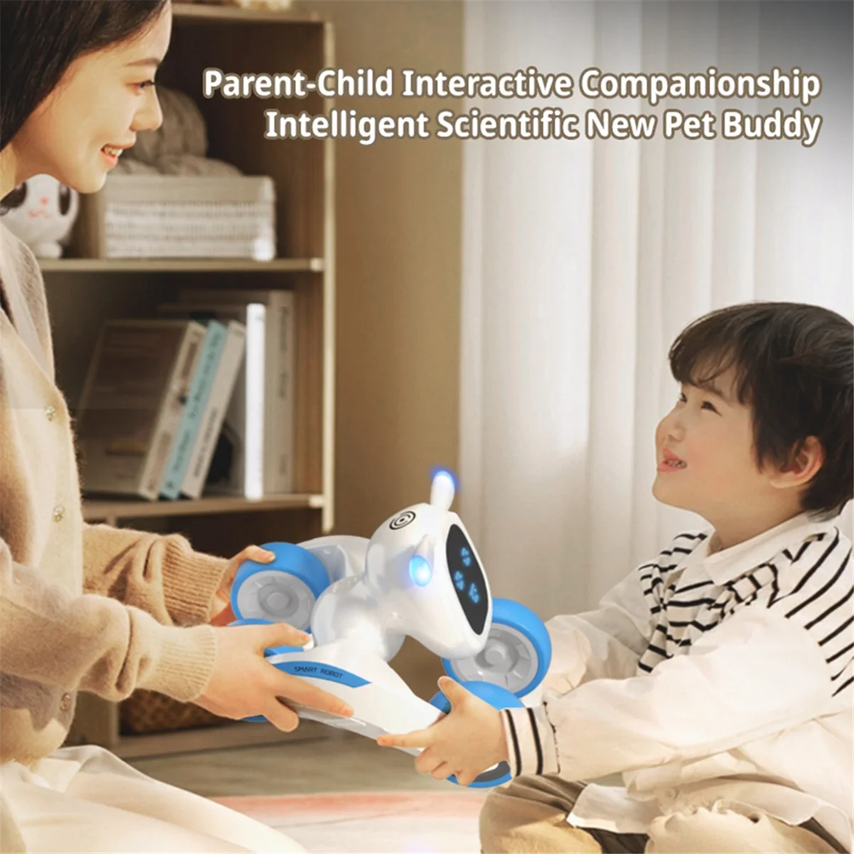 A44U Smart Robot Puppy Dog RC Robot Puppy Dance Interactive Pet Program Robot Dog Voice Control Intelligent Gift for Kids,A