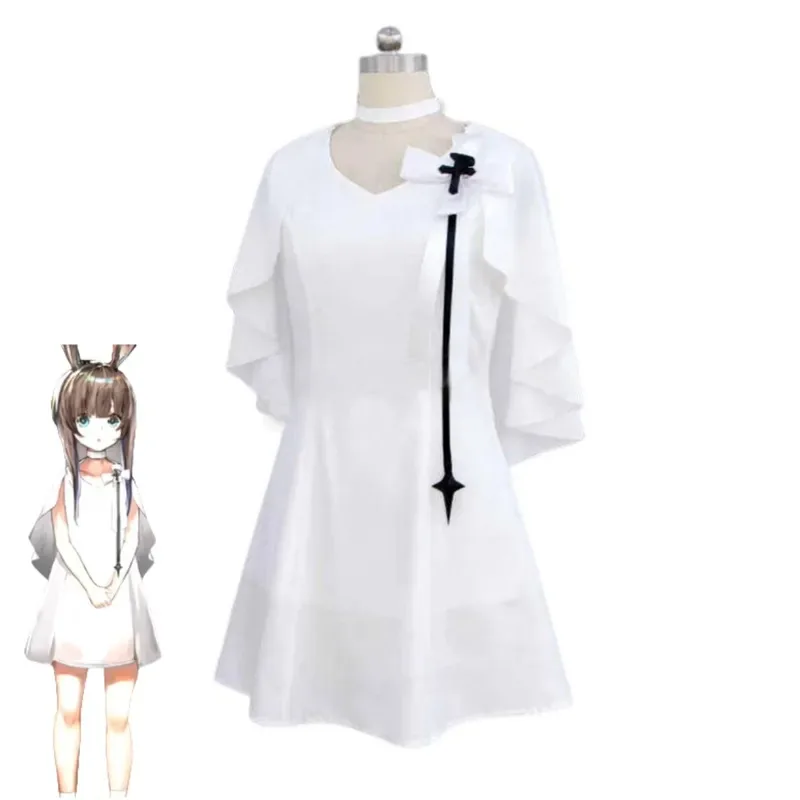 

Anime Game Arknights Amiyae Cosplay Costume Childhood White Dress Cloak Wig Ears Woman Cute Christmas Birthday Party Suitv;2,r'6