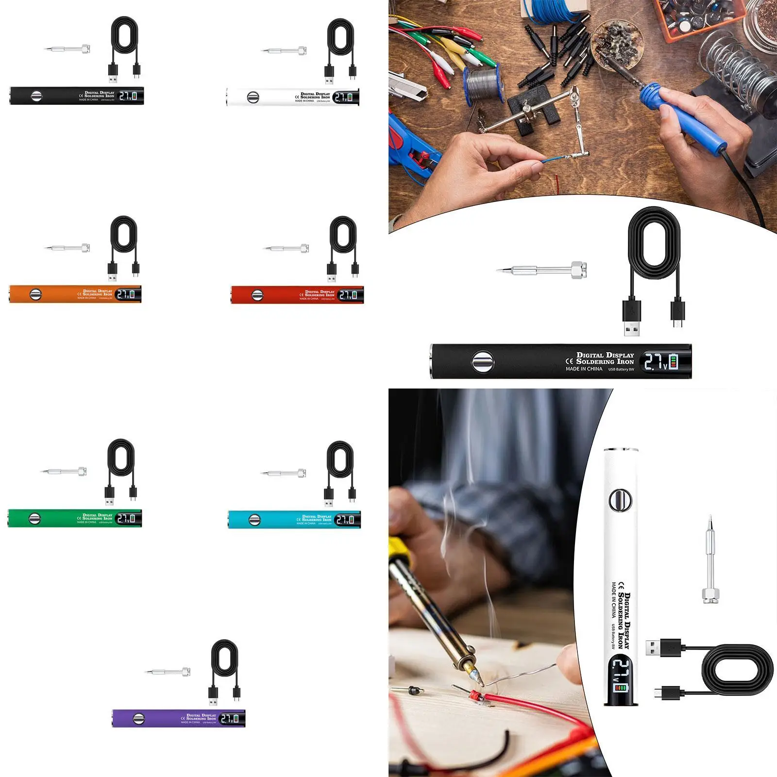 Портативный беспроводной паяльник, комплект для ремонта бытовой техники, электроники, цифровой дисплей, бытовые регулируемые напряжения