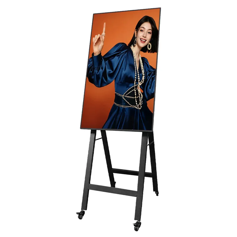 

43/55 inch mobile electronic water sign advertising machine, foldable LCD high definition intelligent