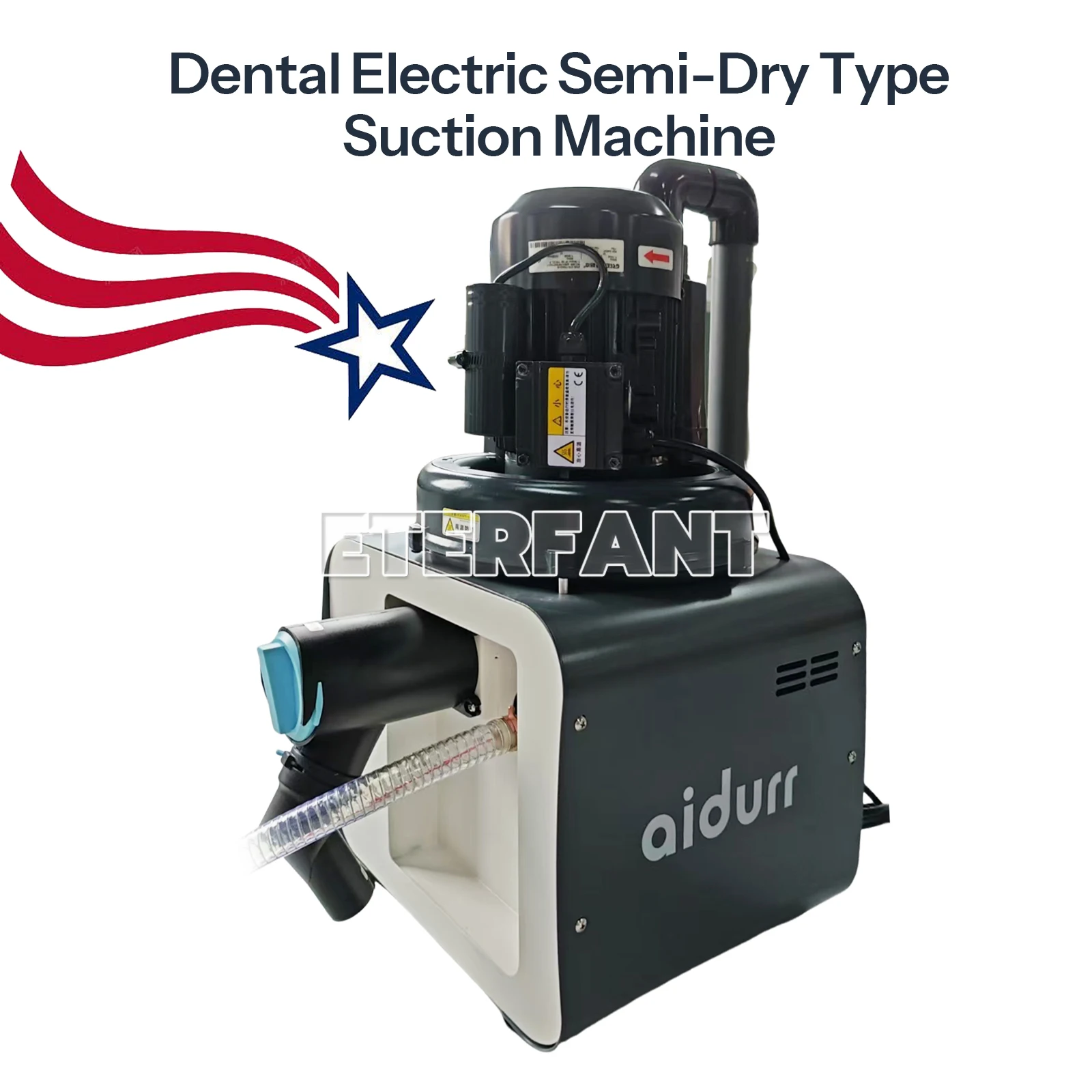 

ETERFANT Стоматологическая электрическая аспирационная машина Вакуумная система Полусухой тип Поддержка 2-3 стула DE103 1300 л/мин