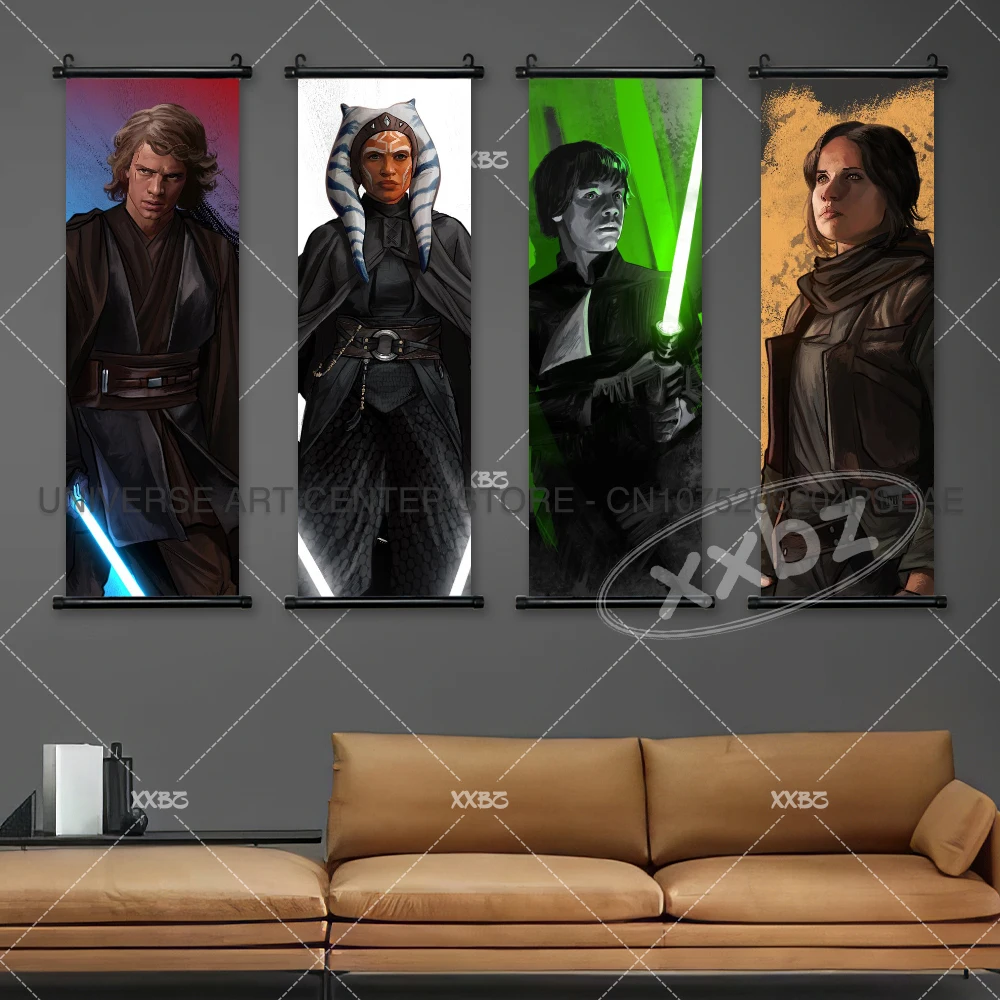 Star Wars Wallpaper Obi-Wan Kenobi Posters Darth Vader Hanging Painting Owen Lars Wall Art Han Solo Scrolls Picture Home Decor