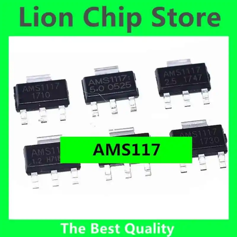 10pcs New original AMS117-3.3V 1.2/1.8/2.5/5.0/ADJ power supply IC step-down SOT-223 with good quality AMS117