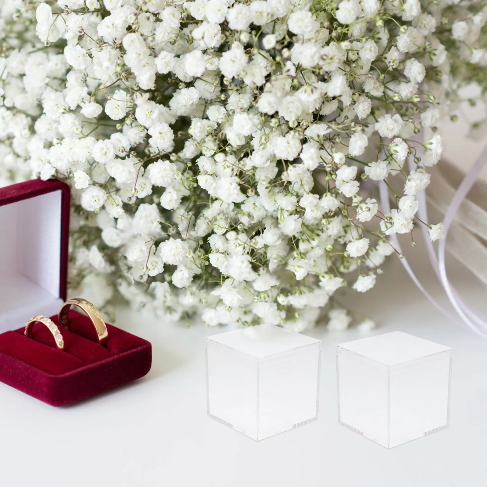 

24 Pcs Transparent Plastic Gift Box Favor Boxes Clear Candy Containers Jewelry Case Treat Display Square Storage Small