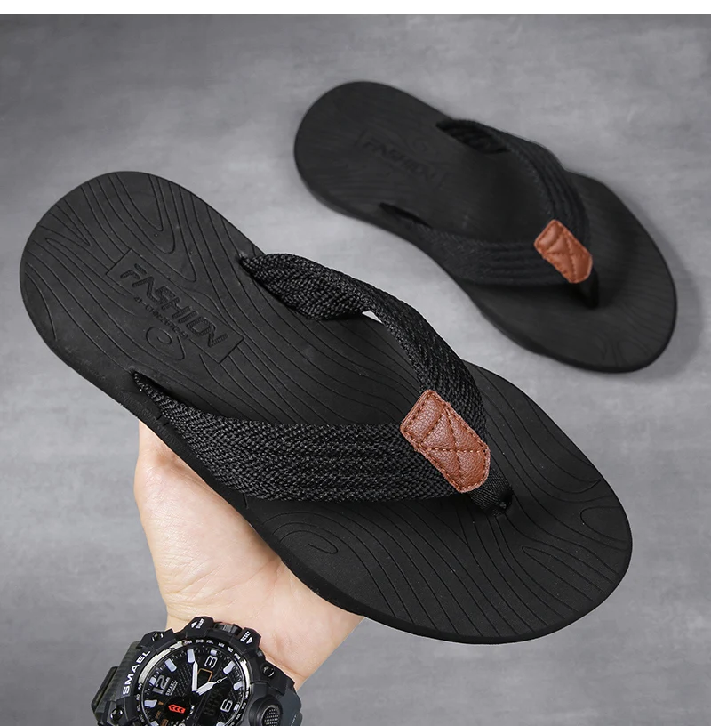 Hochwertige, stark reduzierte Herren-Flip-Flops, Sommer-Strand-Flip-Flops, modische, atmungsaktive, lässige Strand-Herren-Slipper, Sommer-Outdoor-Schuhe – Detail 3
