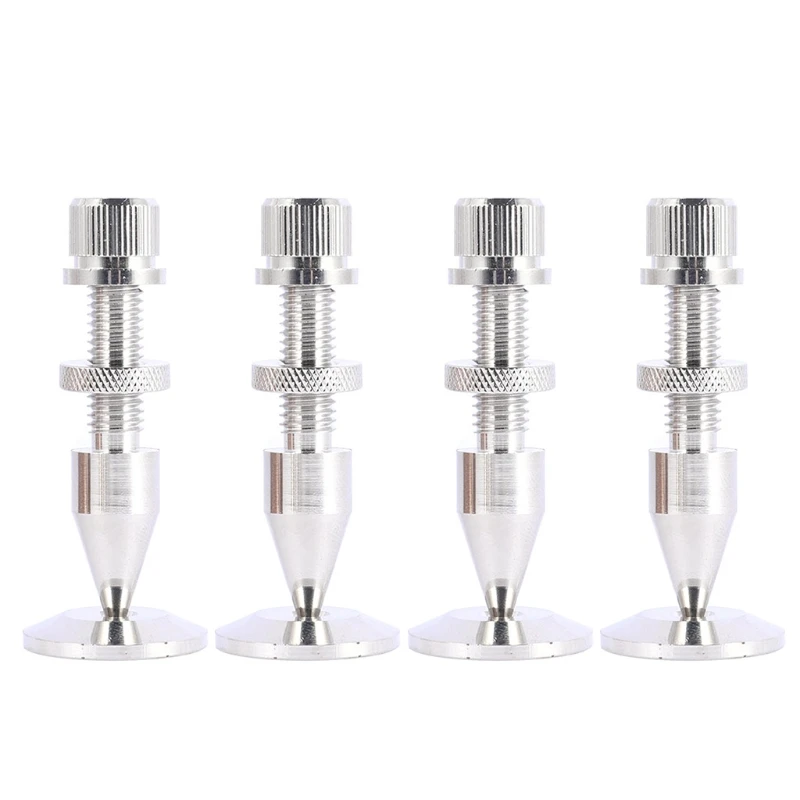 4Pcs/Set Speaker Stand Spikes Isolation Spikes Stand Foot HiFi Speaker Shockproof Cone Base Pads Chrome-plated Spikes Base Pad