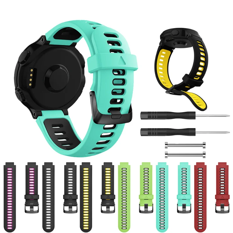 

Ремешок для часов Garmin Forerunner 735XT 735/220/230/235/620/630, мягкий силиконовый сменный ремешок для Forerunner 235, черный ремешок