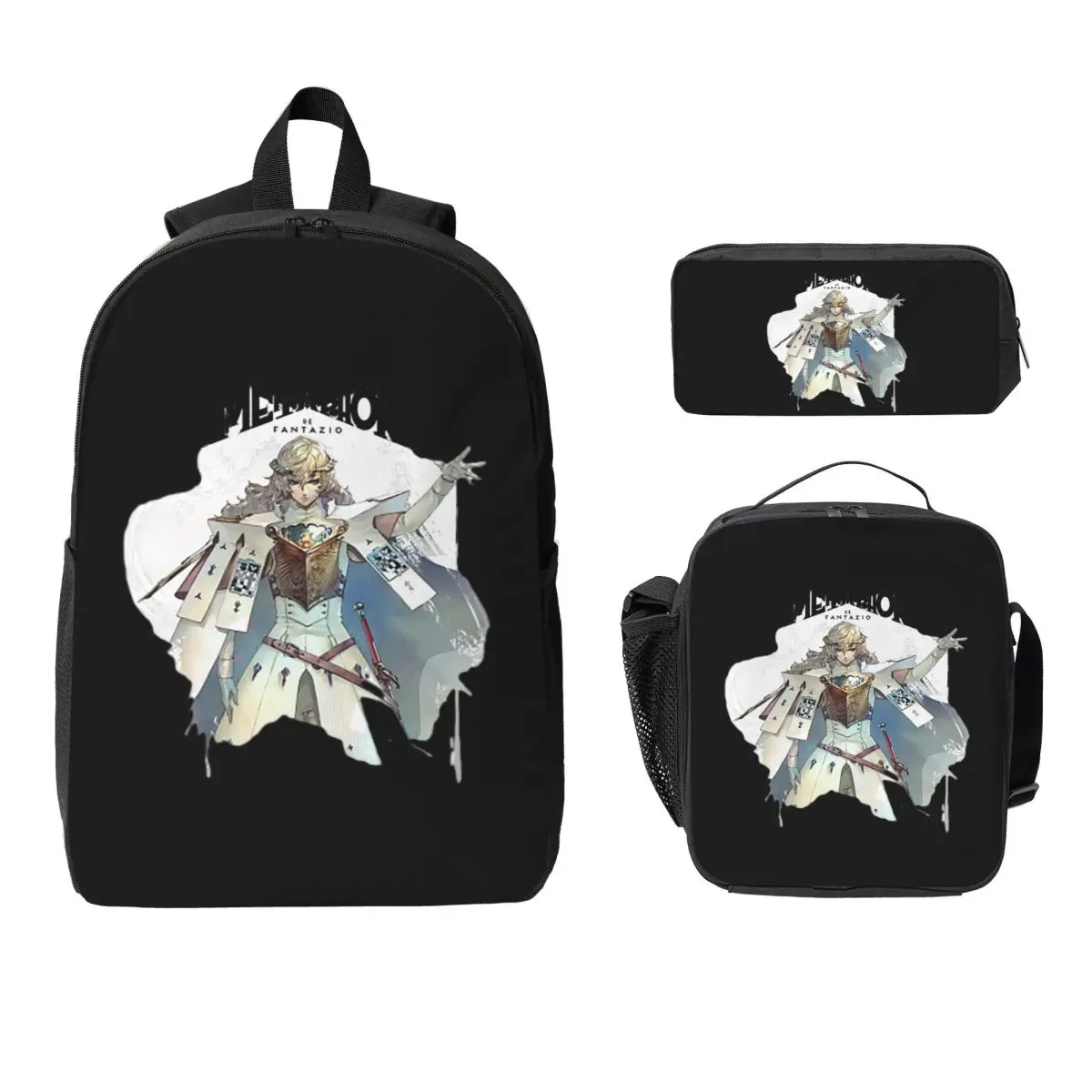 

Metaphor Refantazio Louis Atlus Backpack Boys Girls BookBag School Bag Laptop Shoulder Bags 3ps Insulated Lunch Bag Pencil Case