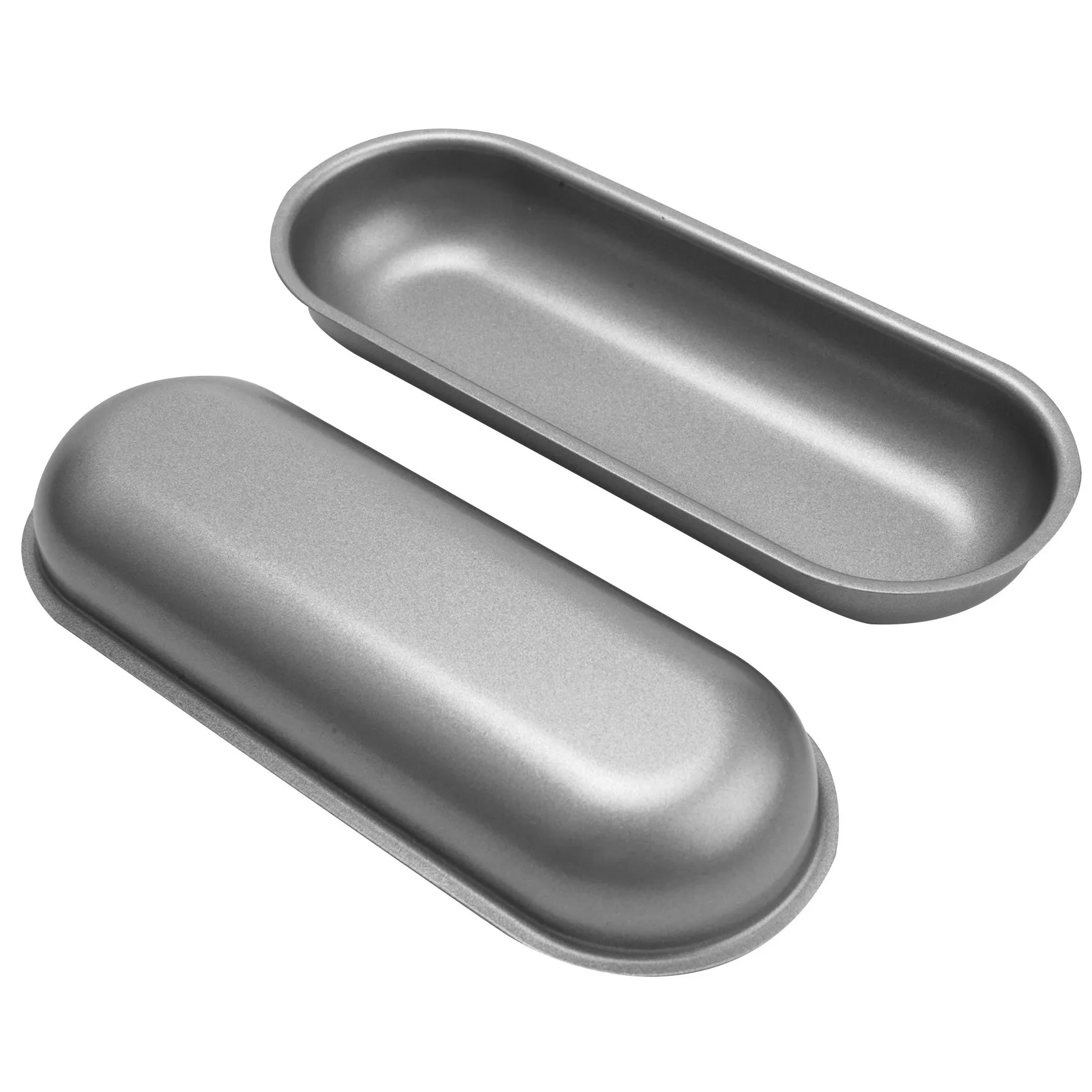 5 Pcs Hot Dog Mold Carbon Steel Sausage Molds Non Stick Bakeware Oval Hot Dog Bun Baking Pan for DIY Homemade Bread Tool