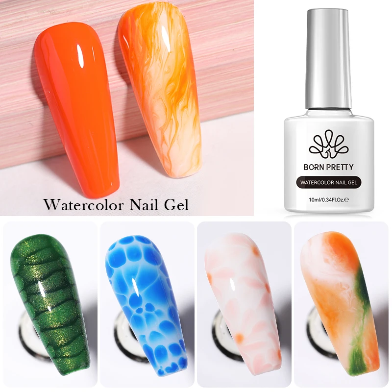 BORN PRETTY 10ml Clear Watercolor Nail Gel Gradient Effect Gel Polish Soak Off UV LED Nail Art Gel Function Gel