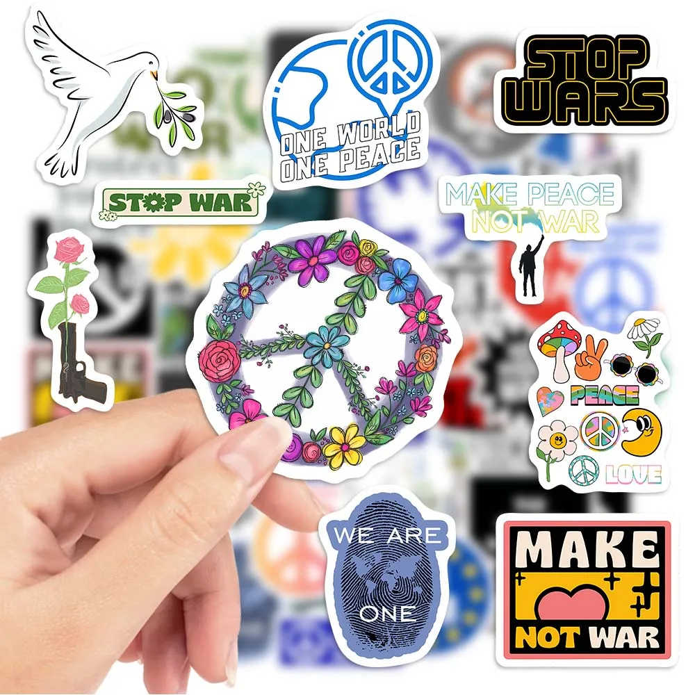 Anti War Stickers Stop War Peace Love Dove Hippie DIY LOGO Sketch Gift Phone Laptop Scrapbooking Waterproof Stickers