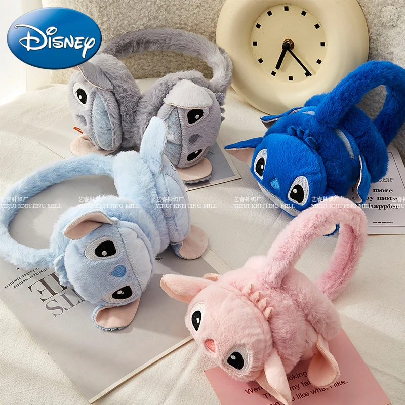 

Disney Anime Lilo & Stitch Children's Plush Earmuffs Kawaii Winter Warm Thickened Anti-cold Earmuffs Kids Toys Christmas Gift