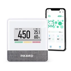 INKBIRD IAM-T1 Inteligentny monitor jakości powietrza w pomieszczeniach Elektroniczny wyświetlacz atramentu Wskaźnik poziomu CO2 Monitor aplikacji Temperatura CO2 Wilgotność