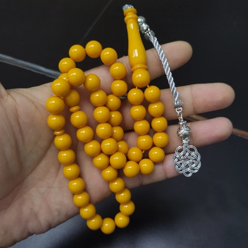 Tasbih yellow resin Eid Gift Adha Muslim bracelet 33 Rosary prayer beads arabic islamic fashion bracelet Misbaha