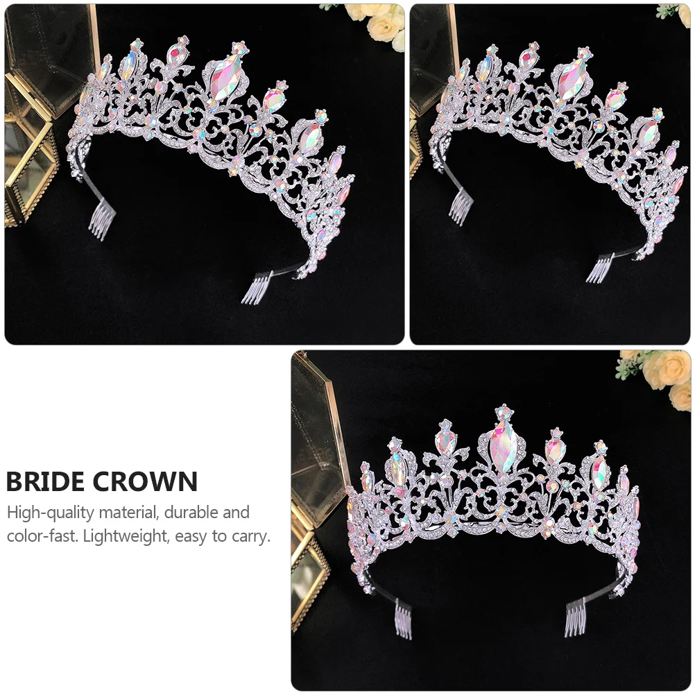 

Crystal Crown Tiara Accessories Women Bride Wedding Princess Headdress Bridal Glossy Lightweight Comfortable Elegant