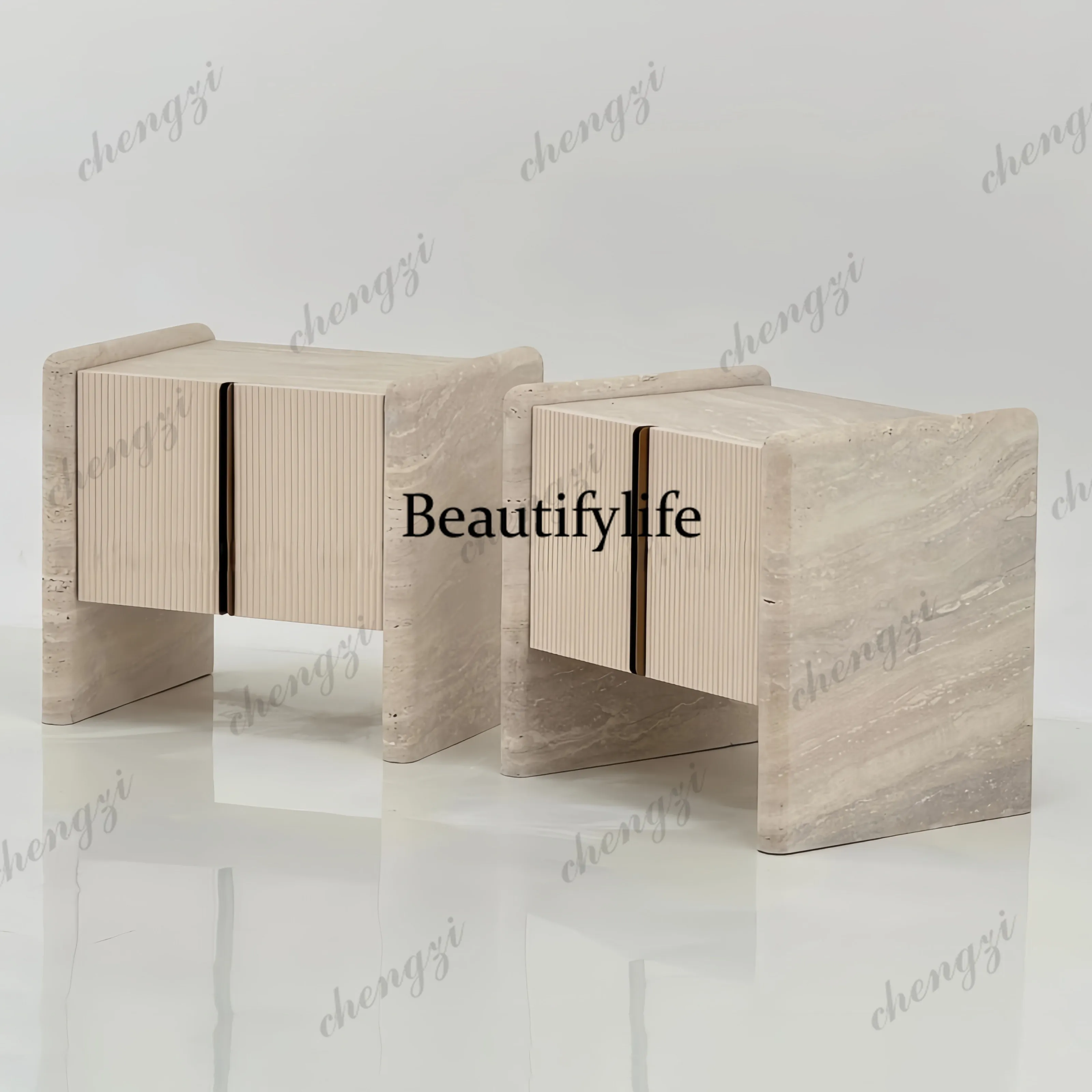 Medieval bedside table, retro style living room for home use, light luxury, bedroom bedside table