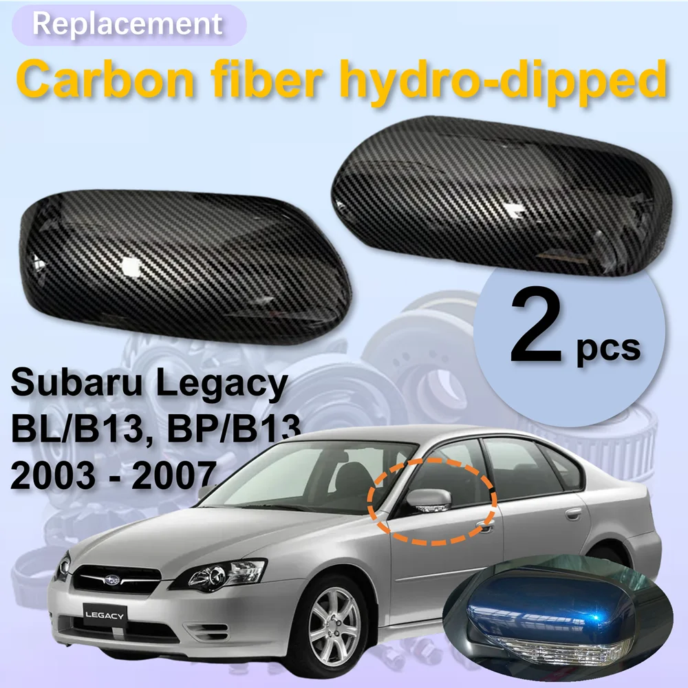 for Subaru LEGACY BL5C BL9C BLEC BP5C 2004 2005 2006 Carbon Fiber Hydro-Dipped Vein Side Wing Rearview Mirror Housing Cover Cap