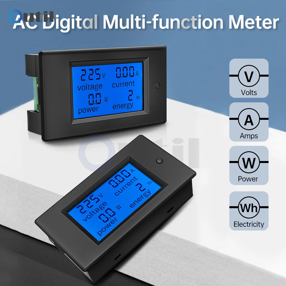 

100A AC 80-260V Digital LED Display Voltmeter Ammeter Wattmeter PZEM-061 Power Energy Meter 12V 24V 110V 220V Volt Tester