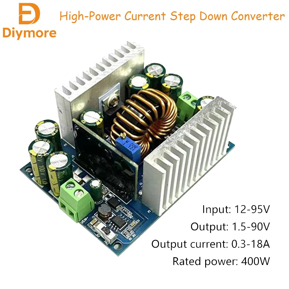 500 W Step-Down-Konstantspannungswandler, einstellbares Leistungsmodul, DC12–95 V–1,5–90 V, Hochleistungs-18-A-Reglermodul