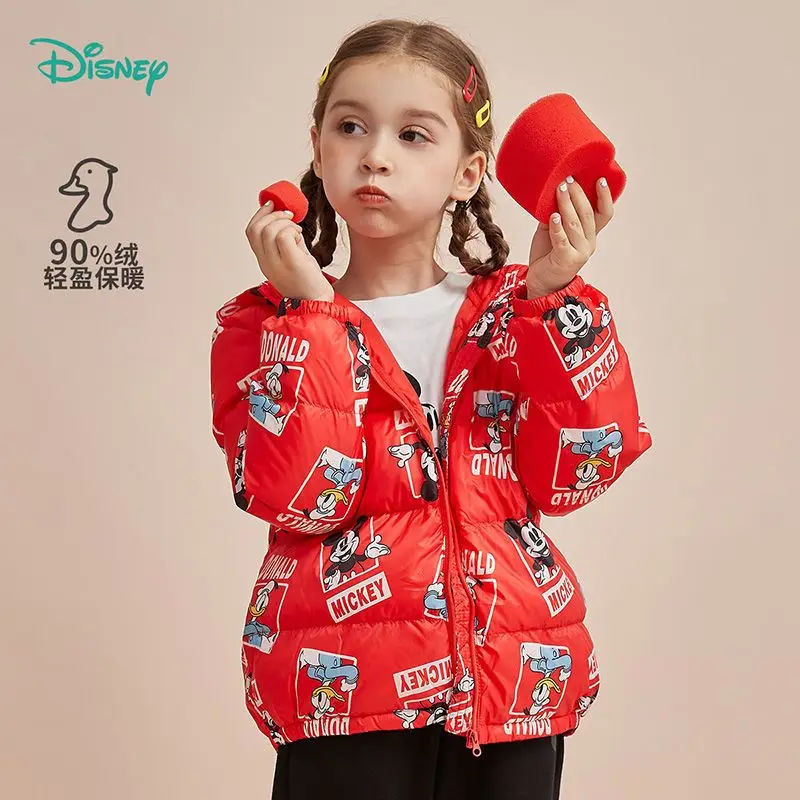 Disney Mickey Minnie Bedrukt Kinderkleding Donsjack Kawaii Herfst En Winter Kinder Lichtgewicht Warme Winddichte Top