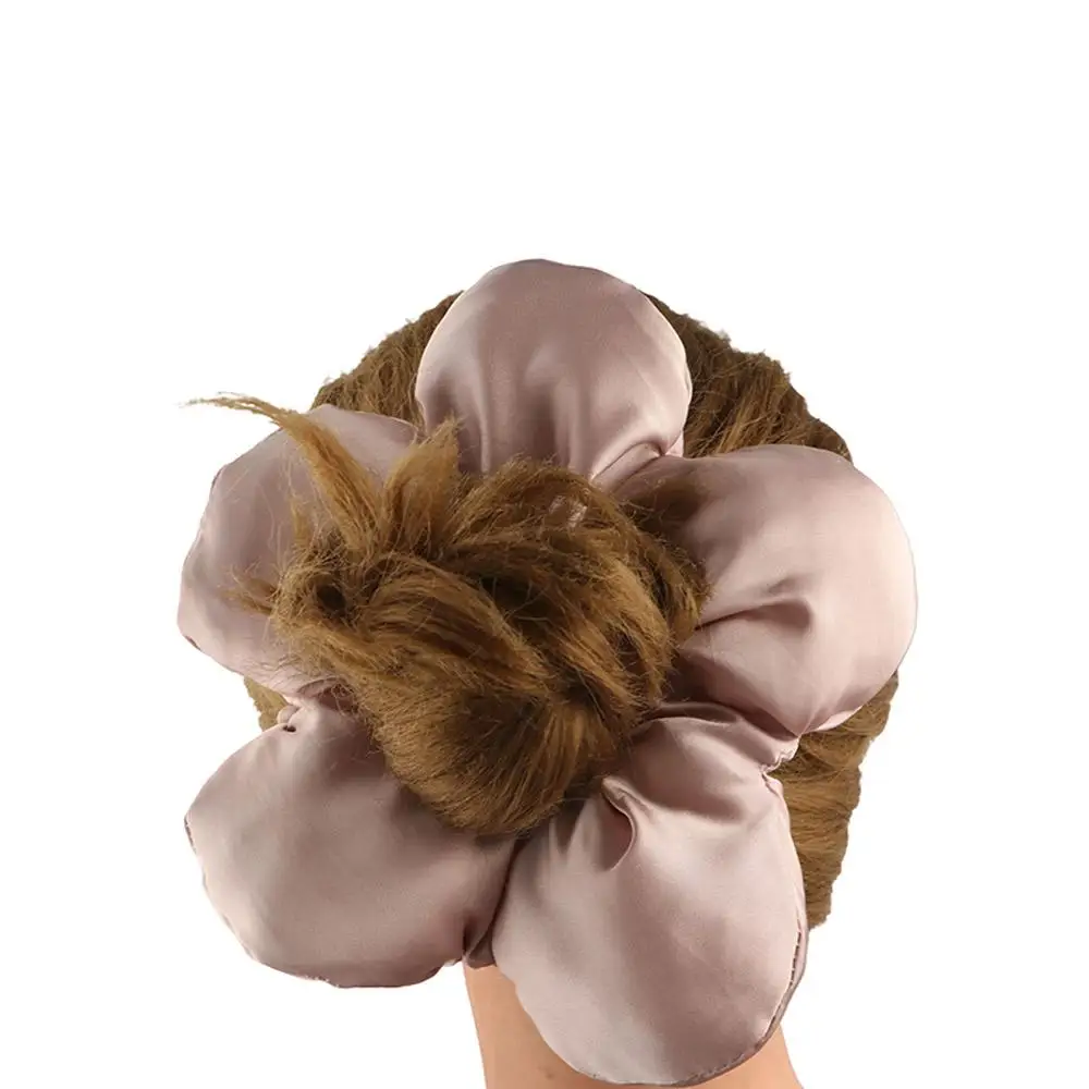 Flower Shape Flower Scrunchies Sponge Cloth Large Satin Hair Scrunchies Hair Tie Hair Rope Exaggerated Hair Ring Women