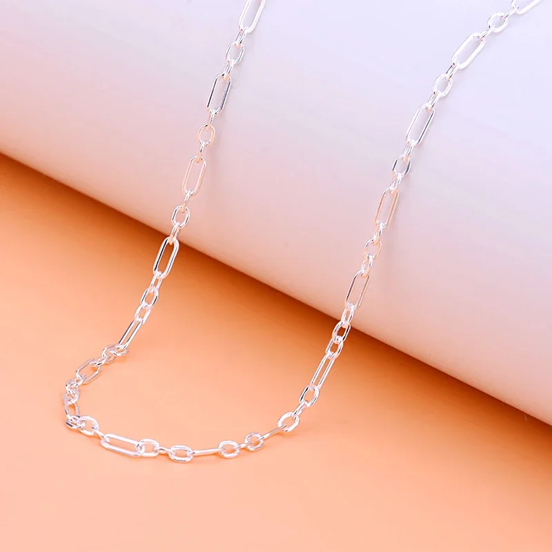 925 sterling silver semi-finished loose chain cross chain handmade DIY production bracelet necklace anklet accessories