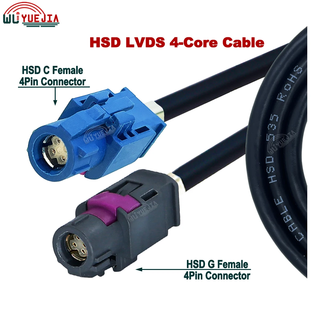 High Speed Data 4 Core HSD LVDS Cable Blue Code C Female to Gray G Female Jack Connector Video Instrument Bridge Wiring Cable