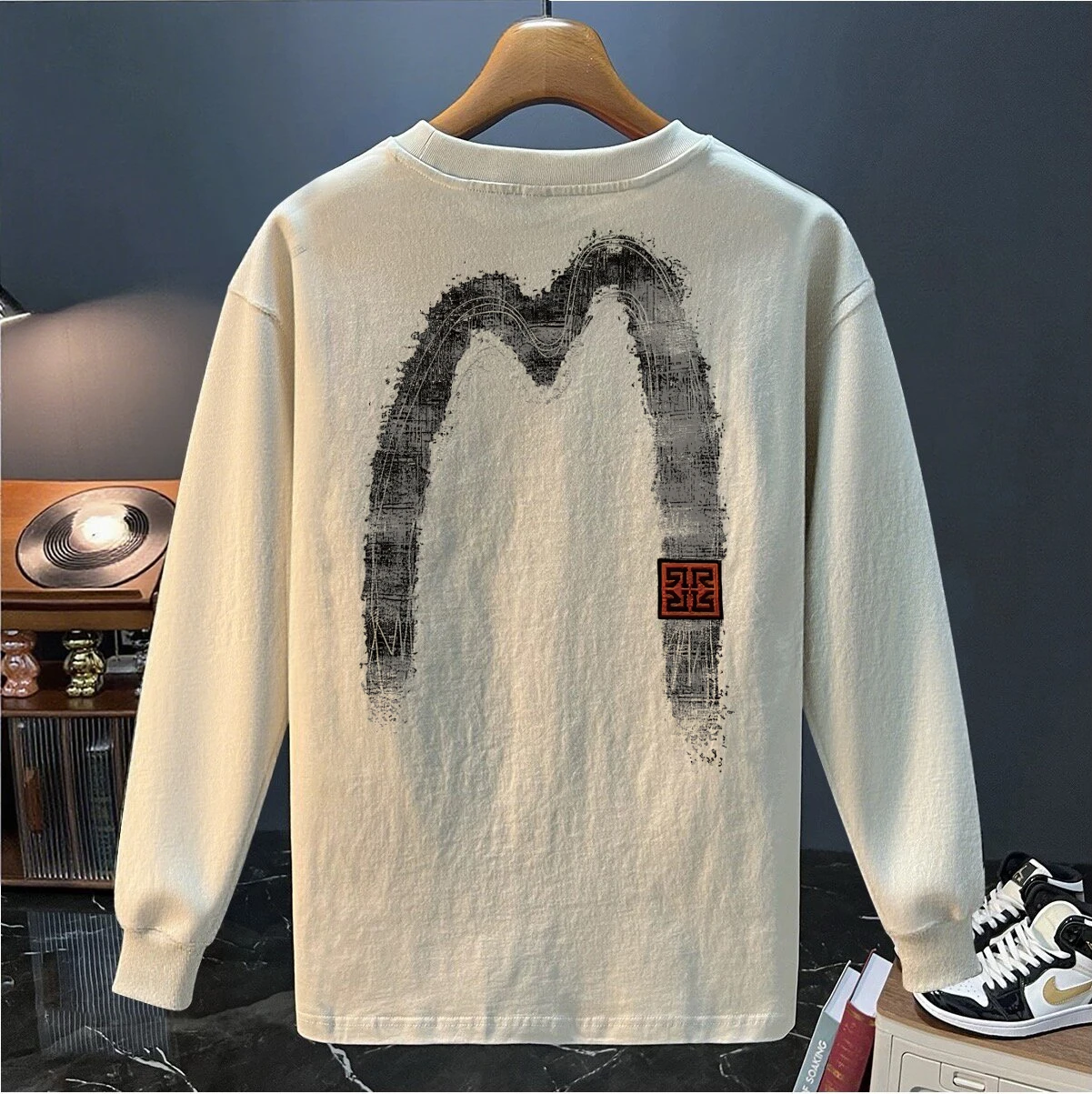 

Футболка из чистого хлопка в винтажном стиле от Outlet Brand, свободного кроя, для мужчин и женщин, молодежная, осенняя, повседневная одежда