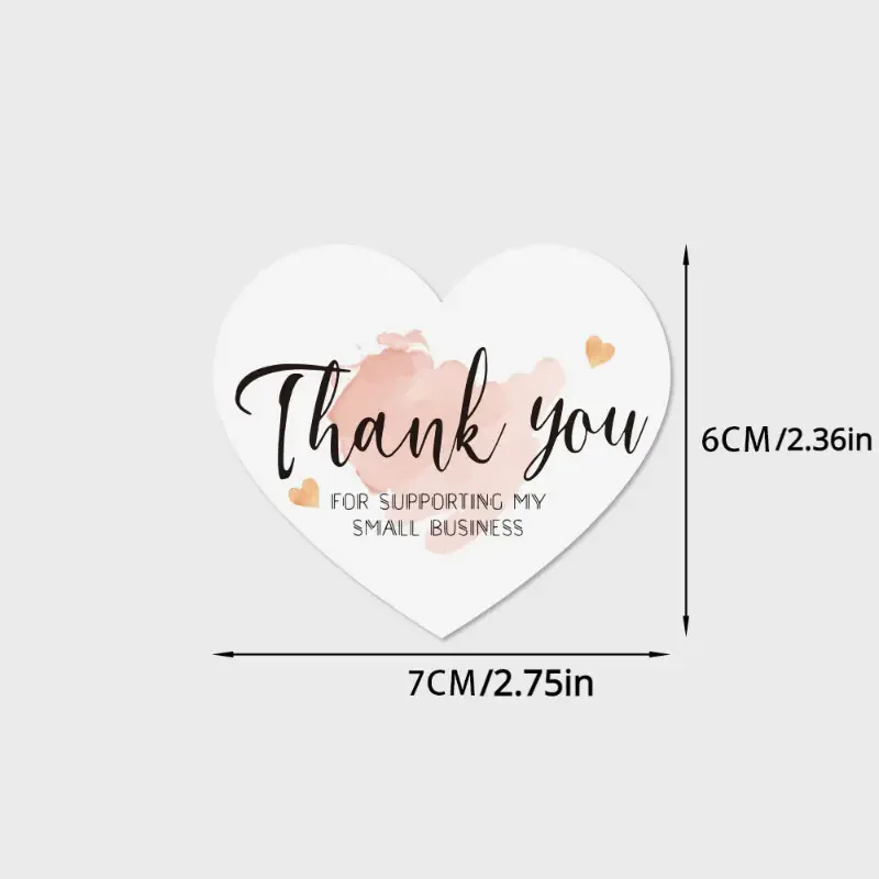 50/100 قطعة 5 أنماط على شكل قلب وردي شكرًا لك-شكرًا لك على دعم أعمالي الصغيرة' بطاقات تهنئة ورقية