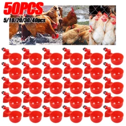 5-50Pcs Chicken Duck Drinking Cup Automatic Drinker Chicken Feeder Plastic Poultry Farm Water Drinking Cups Easy Installation