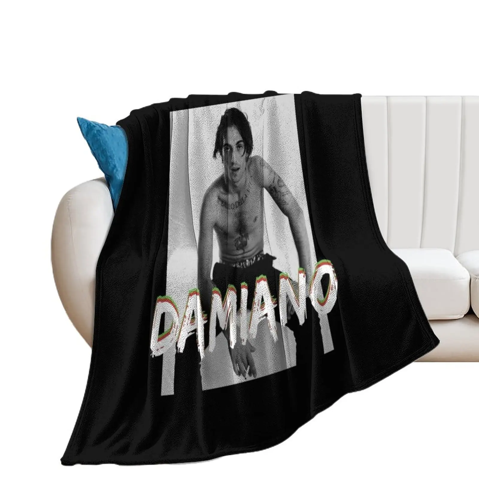 Copy of Damiano maneskin eurovision 2021 Throw Blanket Flannel Fabric Beautifuls Luxury Thicken Decoratives Blankets