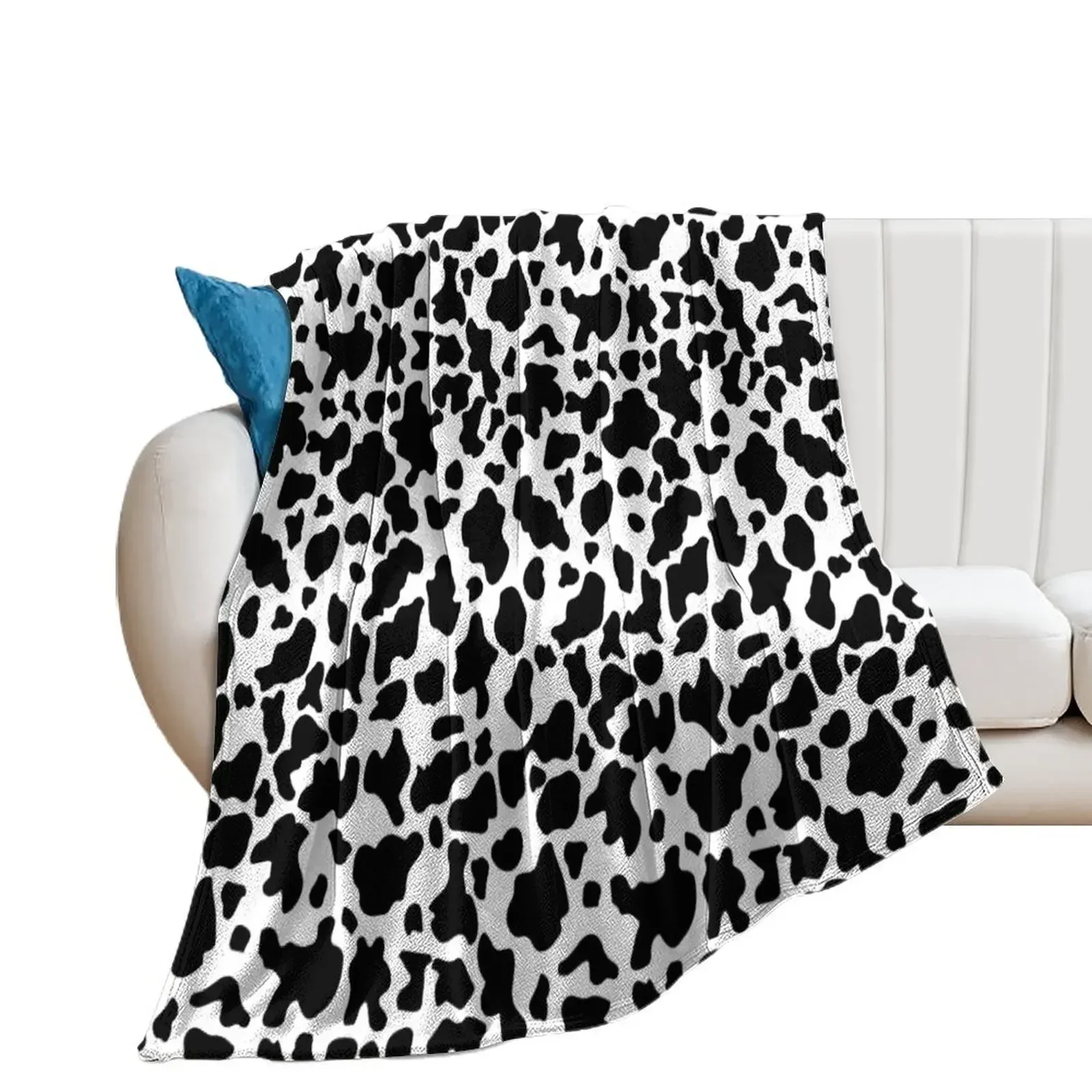 

Black and White Cow Print Throw Blanket christmas gifts Sofa Blankets