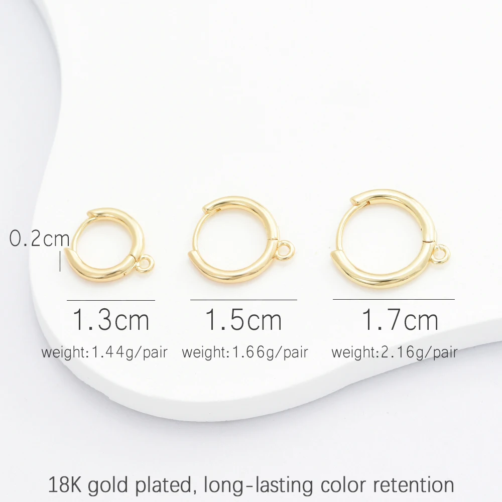 1 Pair Simple Style Smooth 18K Gold/ Rhodium Plated Earring Hooks Clasps For Earring Jewelry Accessories Making Wholesale