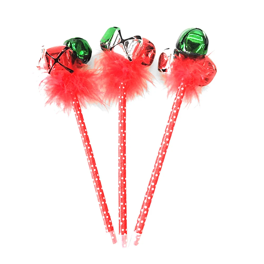 

3Pcs Christmas Jingle Bell Pens Fine Tip Ballpoint Pens for Holiday Party Favors School Stationery Gift