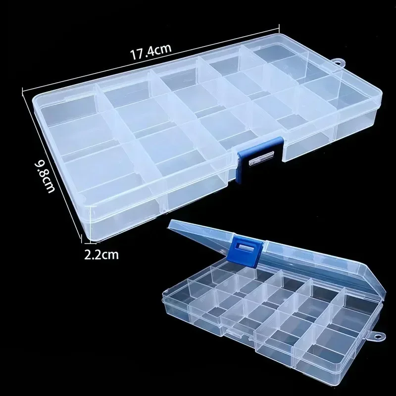 Transparent Plastic Storage Box for Beads and Earrings