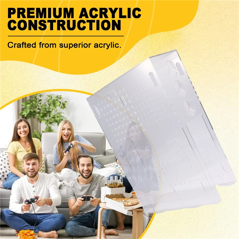 

ABZZ-Dust Proof Guard Heat Dissipation Shell Protective Display Box For PS5 Slim Digital Edition & Disc Edition Vertical Version