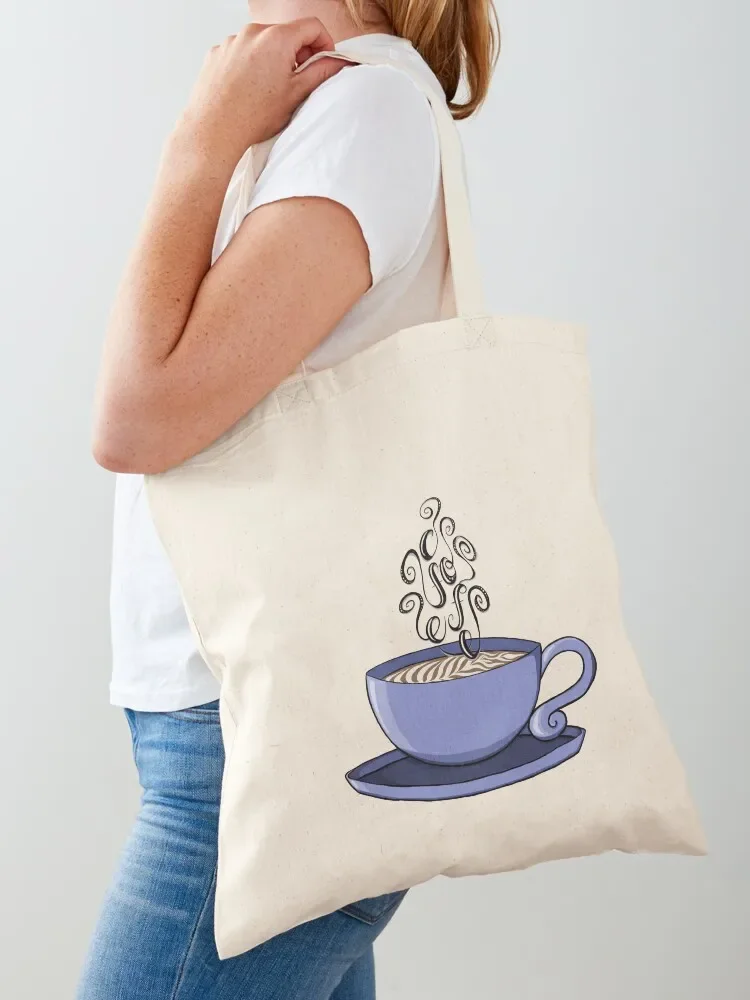 Cup of Coffee with Steam Tote Bag hand bag ladies Canvas Women bags Woman shopper bag