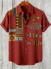 Men's Linen Short Sleeve Shirts with Funny Animal Ethnic Patterns
