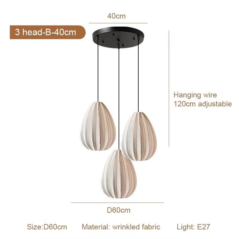 Japanse Wabi Sabi stoffen hanglamp LED beige hanglamp voor woonkamer restaurant vintage stoffen eetkamerverlichting armaturen