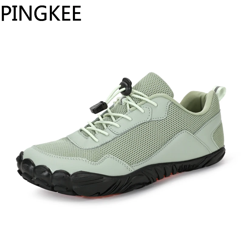 PINGKEE Mesh Upper Barefoot Foot Wide Toe Box Casual Boots For Men Sneakers Trailing Hiking Trekking Male Mens Toebox Shoes