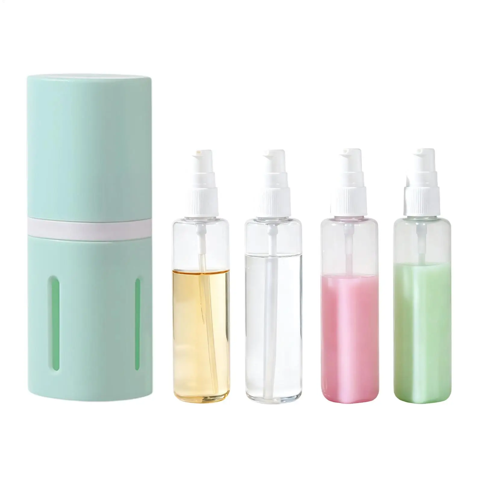 4 In 1 Travel Bottle Leak Proof Refillable Conditioner Container Kit Travel 4 In 1 Pump Container For Airplane Hotel Gym