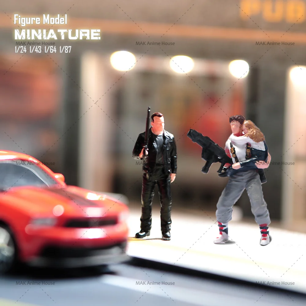 

1/87 1/64 1/43 1/24 Miniatures Figurine Man with Gun Male Figure 3D Print Diorama Model Creative Scene Prop Decoration For Cars