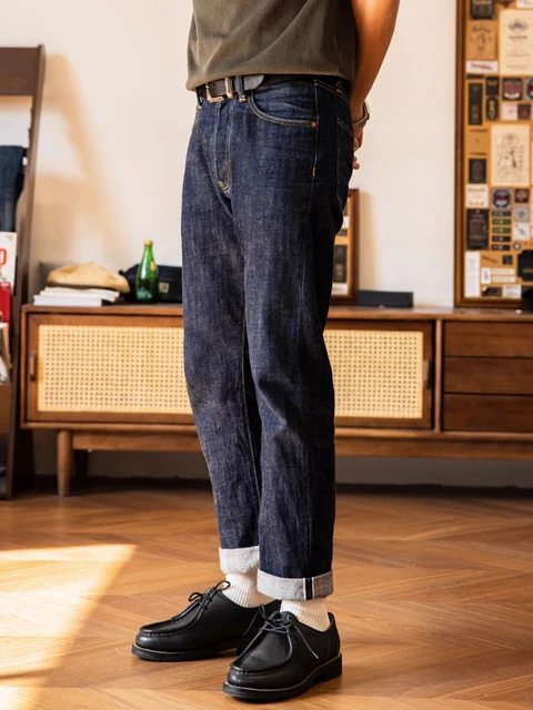 Rode Tornado 710 Slanke Strakke Jeans Knoop Vlieg Erfgoedstijl Selvedge Denim Broek AliExpress