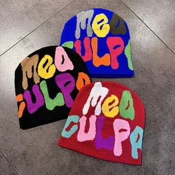 2024 Y2K Letter Cute Cold Beanies Man Caps for Men Women Auutmn Winter Edgy Knit Hip Hop Keep Warm Ear Caps Male
