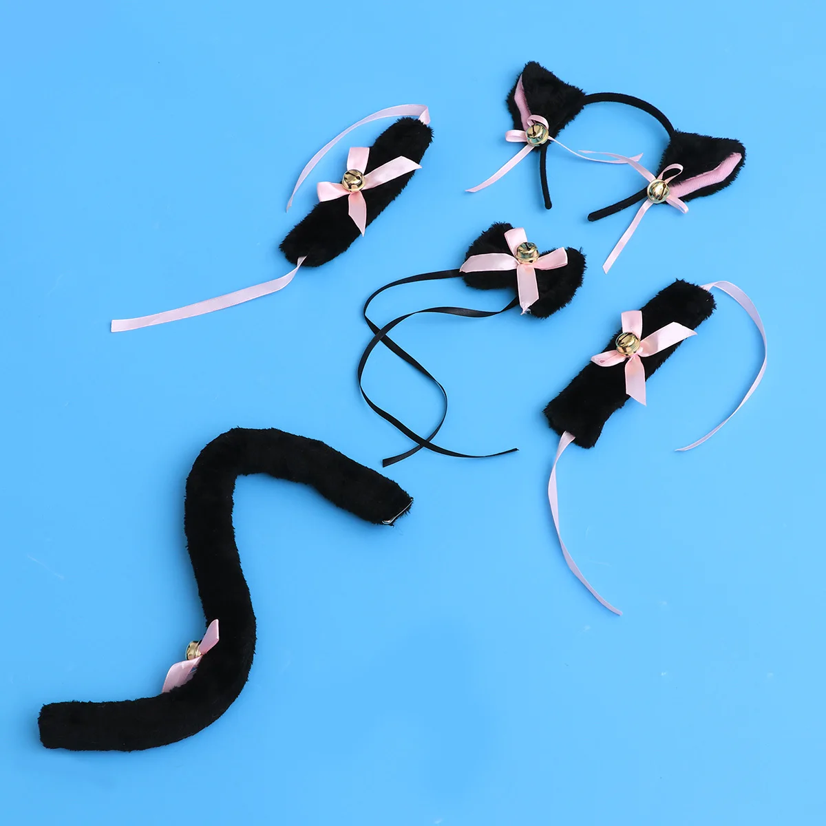 Conjuntos de disfraces de Cosplay con orejas de gato, accesorio creativo para actuación de baile y fiesta, accesorio de Cosplay divertido, 5 uds.