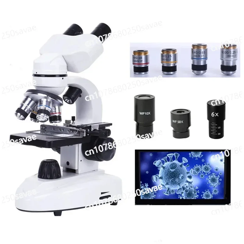 

Zoom 30000X Biological Digital Laboratory Compound Microscope with Wide-Field 10X and 50X Eyepieces for Lab