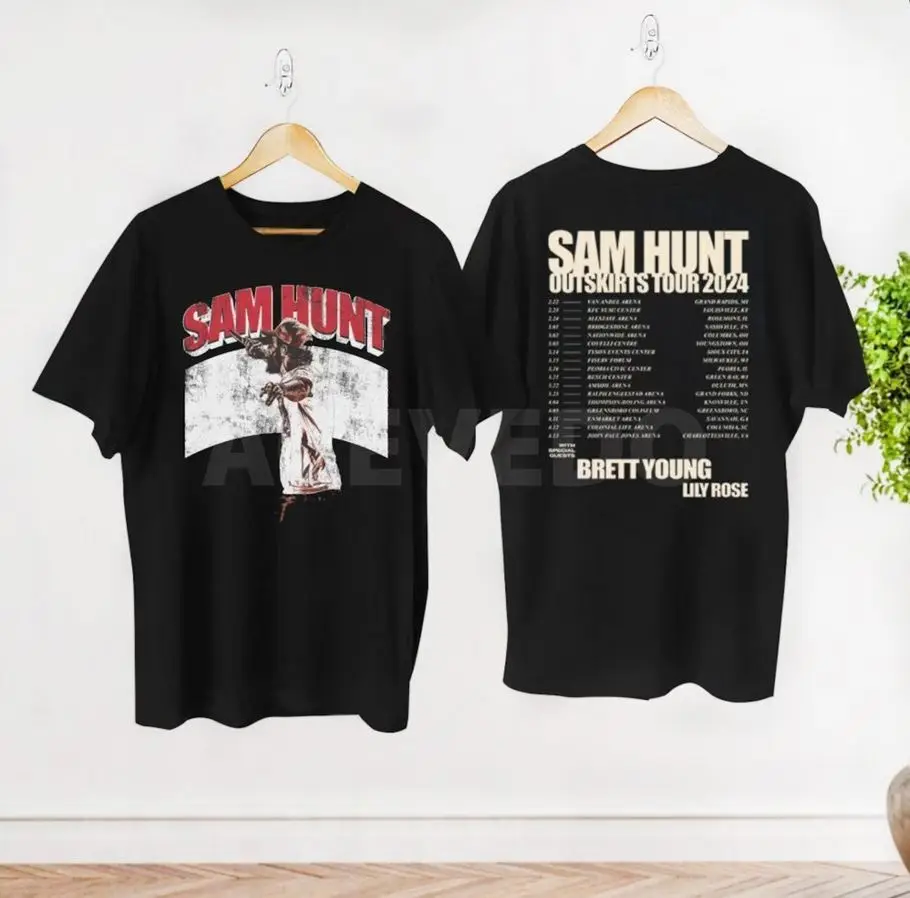 

2024 Sam Hunt Outskirts Tour 2 Side T-Shirt, Sam Hunt 2024 Concert Merch, Sam Hu