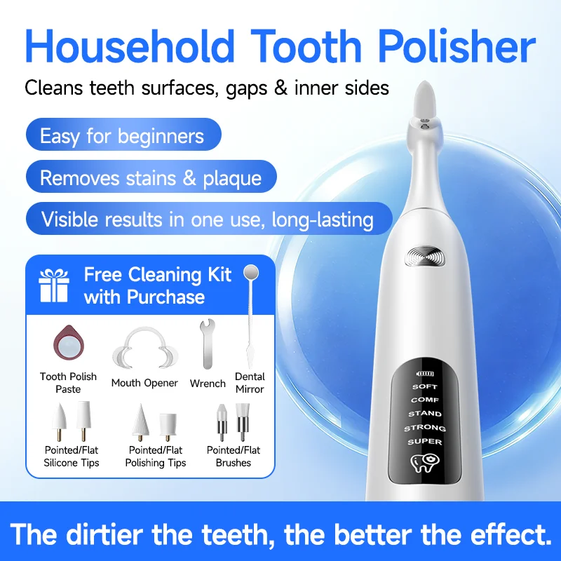 

CURVY MOON Household Tooth Polisher Electric Dental Scaler Plaque Tartar Stains Remover Teeth Whitening Brush Deep Cleaning Tool